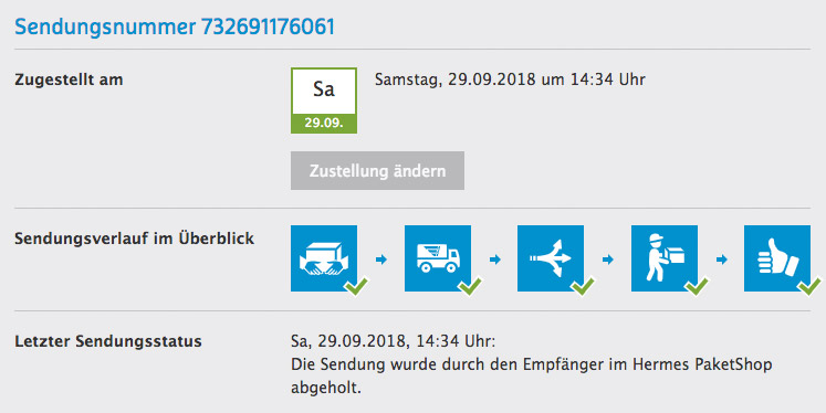 Hermes Sendungsverfolgung Parcello Ankunftsprognose Parcello